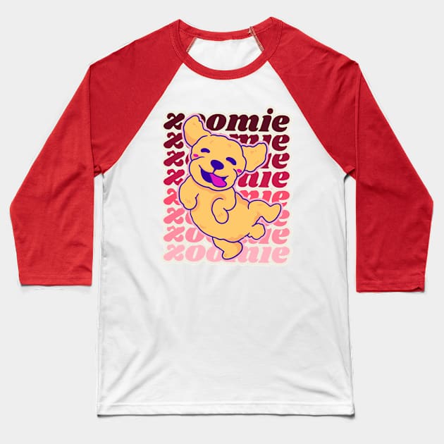 dog zoomie Baseball T-Shirt by twitaadesign